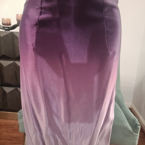 Purple Ombre Strapless Formal Gown - Picture 4 of 7